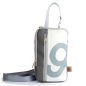 360 Grad Nautik Hip Bag  - aus recyceltem Segeltuch weiß-grau Zahl grau