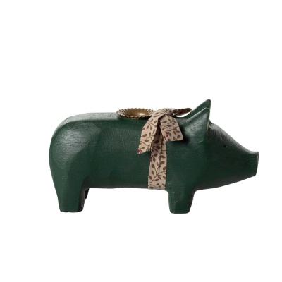 Maileg Kerzenschwein für eine Stabkerze medium dunkelgrün