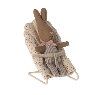 Preview: Maileg MY RABBIT im rosa-blau kariertem Strampler
