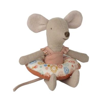 Preview: Maileg STRANDMAUS kleine Schwester mit Schwimmring Blume