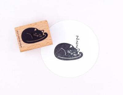Perlenfischer Stempel träumende Katze