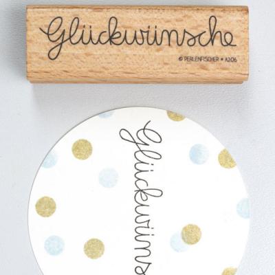 Perlenfischer Text-Stempel GLÜCKWÜNSCHE
