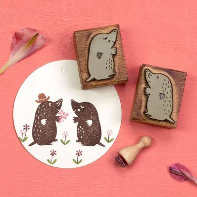 Preview: Perlenfischer Stempel Maulwurf Frau