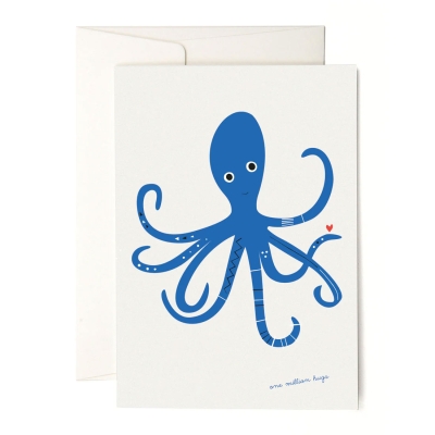 pleased to meet Grußkarte Blue Octopus