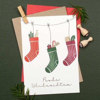 Perlenfischer Stempel Typographie: FROHE WEIHNACHTEN 3