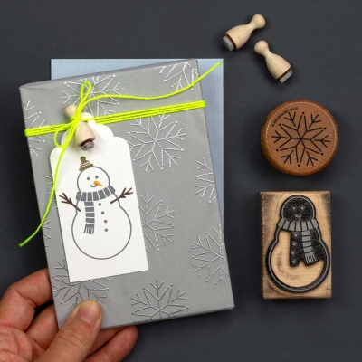 Perlenfischer Stempel Winter: SCHNEEMANN