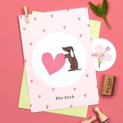 Preview: Perlenfischer Stempel Tiere: DACKEL sitzend
