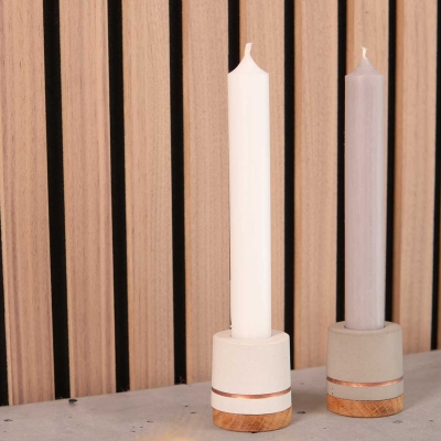 Preview: Bannik Design Stabkerzenhalter Beton weiss