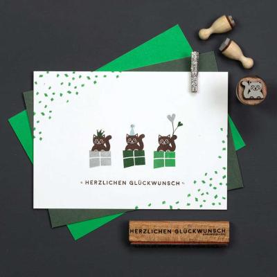 Perlenfischer Stempel Katze klein