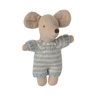 Preview: Maileg Babymaus in Tragetasche blau