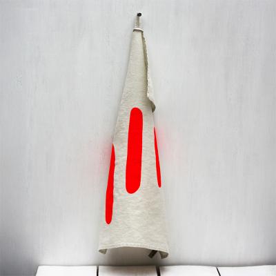Frohstoff Leinen Geschirrtuch MELODY | pine - neonrot