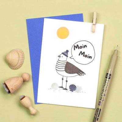 Perlenfischer Stempel maritim: MOIN