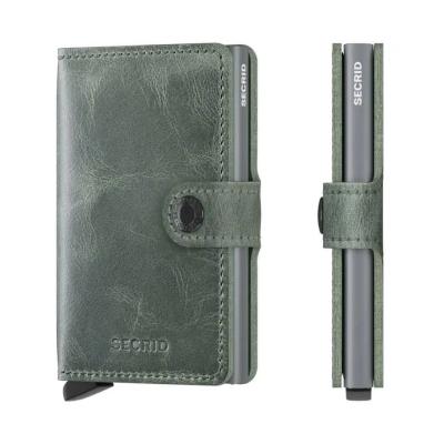 SECRID Geldbörse Miniwallet Vintage Leder - Vintage sage