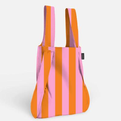 Notabag Einkaufstasche und Rucksack - orange/pink stripes
