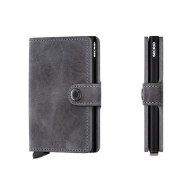 SECRID Geldbörse Miniwallet Vintage Leder - Vintage Grey Black
