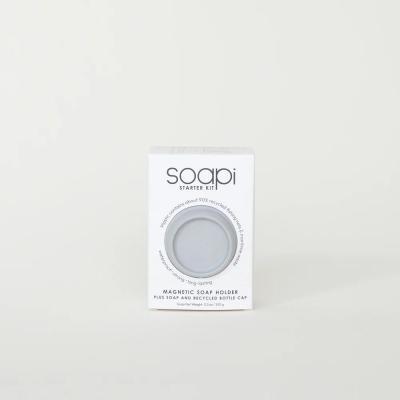 Soapi der magnetische Seifenhalter Starterkit mit Seife - grau