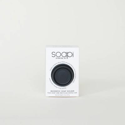 Soapi der magnetische Seifenhalter Starterkit mit Seife - schwarz