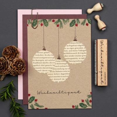 Perlenfischer Text-Stempel: WEIHNACHTSPOST