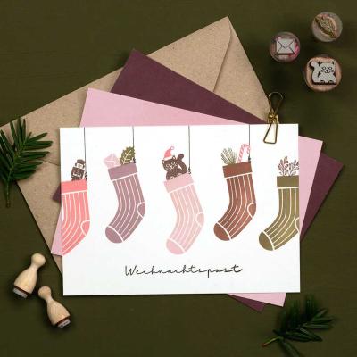 Perlenfischer Text-Stempel: WEIHNACHTSPOST