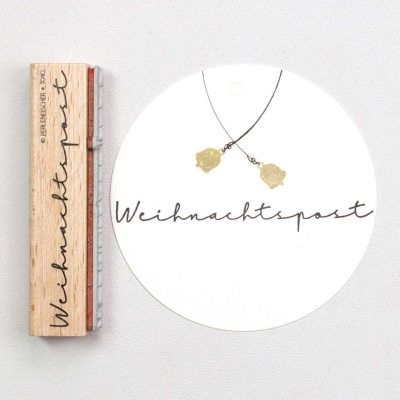 Perlenfischer Text-Stempel: WEIHNACHTSPOST