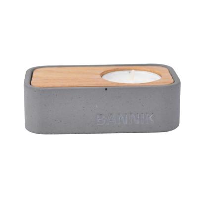 Preview: Bannik Design Teelichthalter Beton dunkelgrau