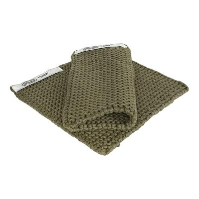 Solwang Topflappen gestrickt 2er Set - dunkel oliv