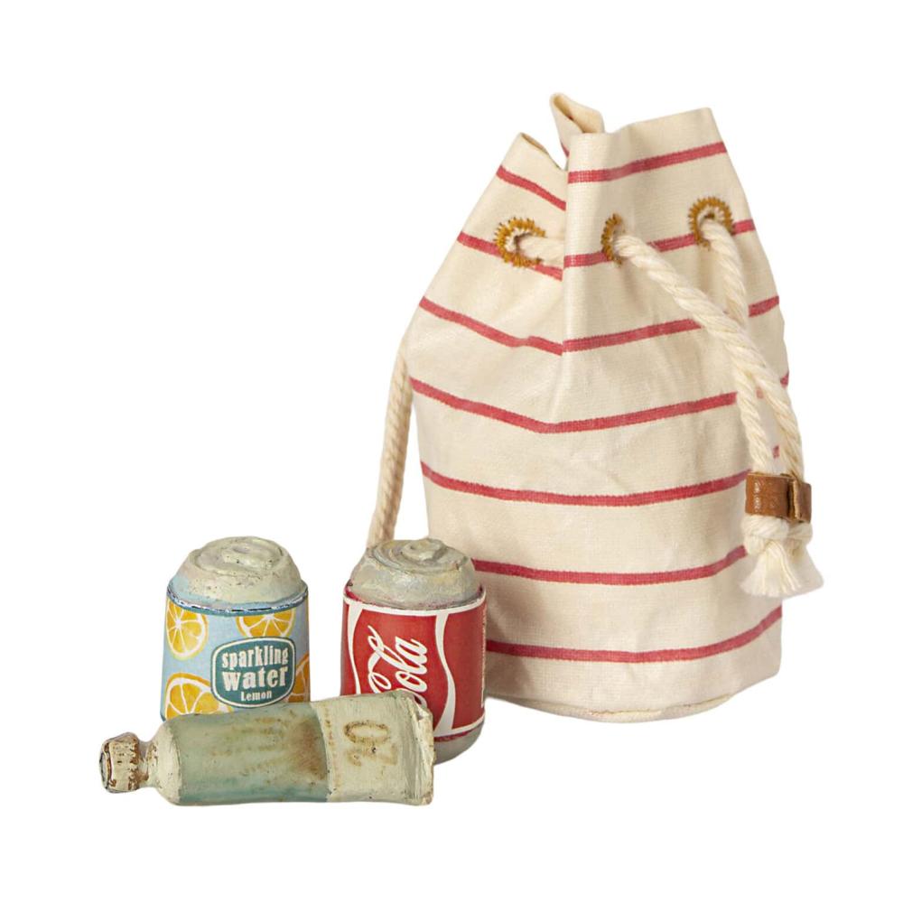 Maileg Strandtasche mit Getränken und Sonnencreme