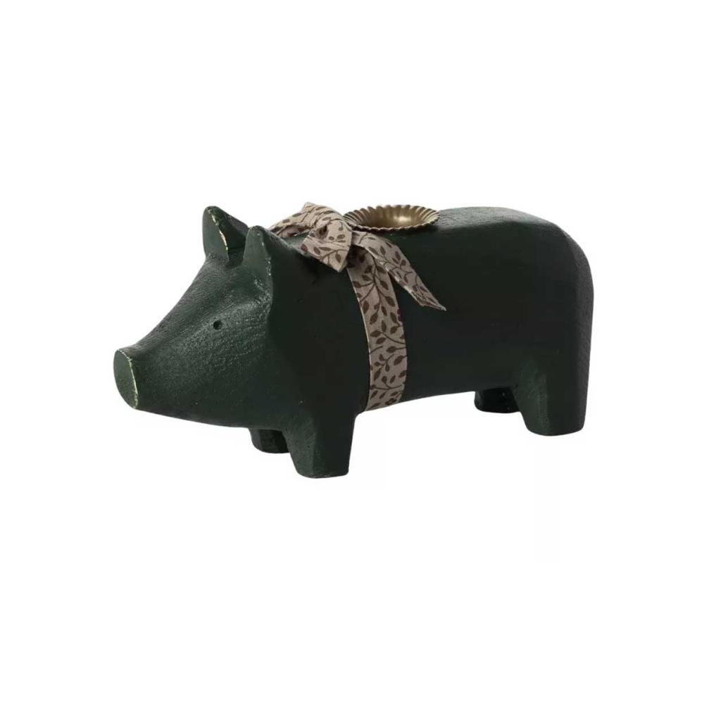 Maileg Kerzenschwein für eine Stabkerze medium dunkelgrün