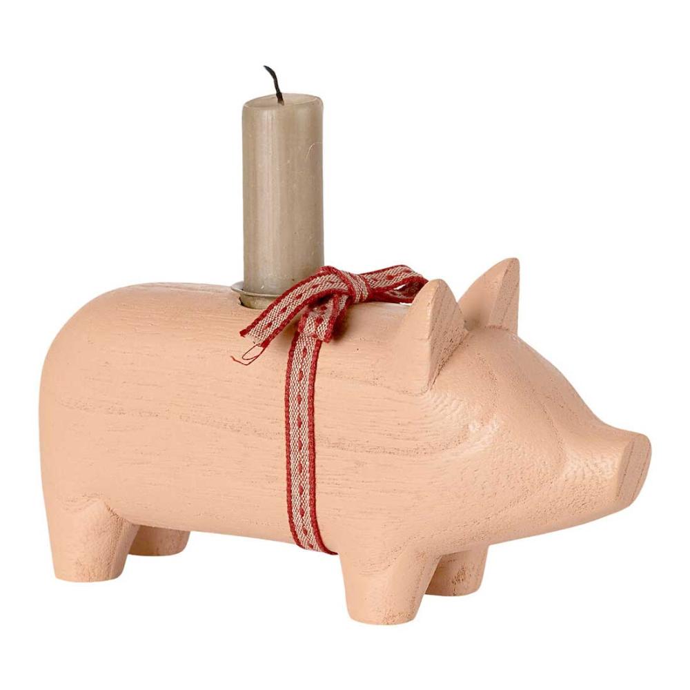 Maileg Kerzenschwein für eine Stabkerze medium rosa