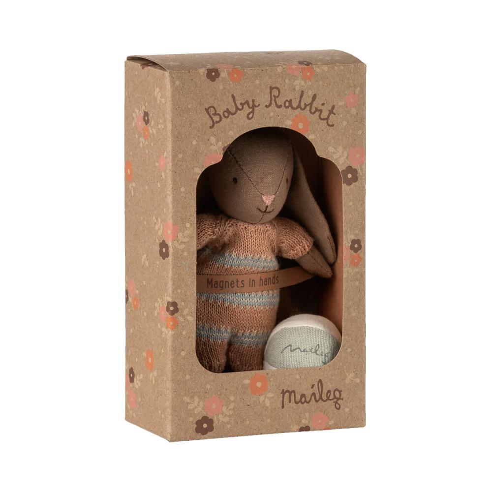 Maileg Micro BUNNY Set, Braun - Dusty Rose