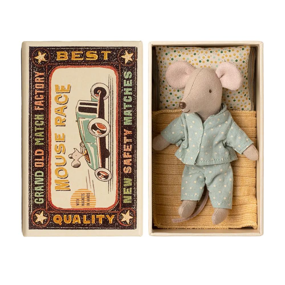 Maileg Maus kleiner Bruder in Streichholzschachtel