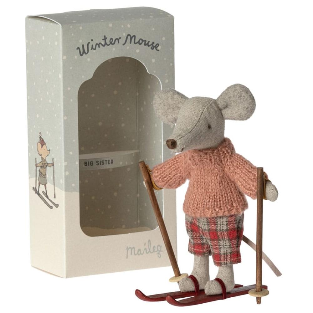Maileg WINTERMAUS mit SKI, große Schwester