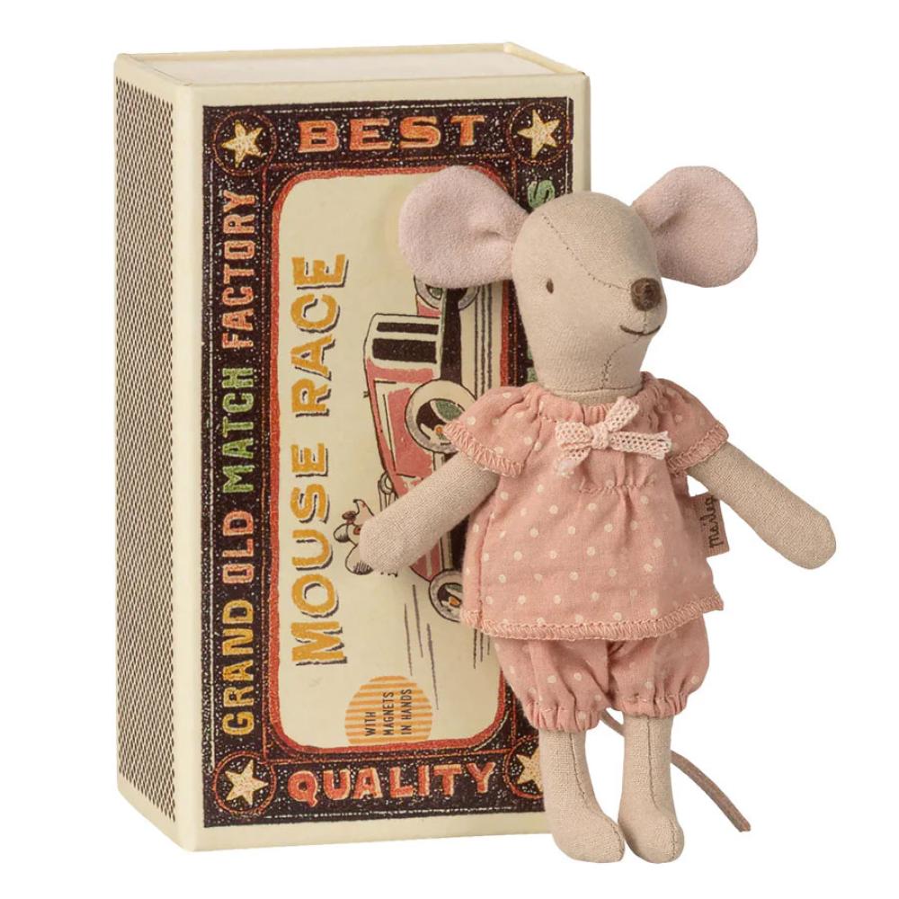 Maileg große Schwester Maus in Sreichholzschachtel