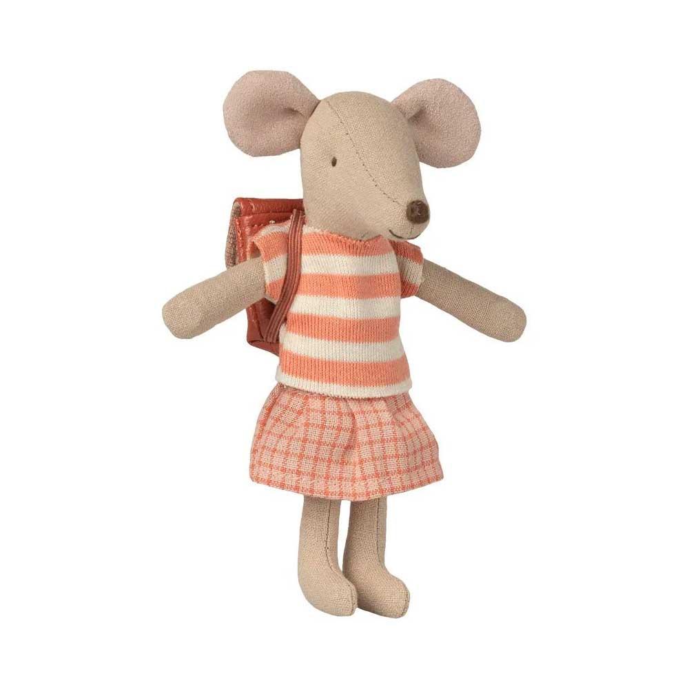 Maileg Kleidung und Tasche große Schwester Maus koralle