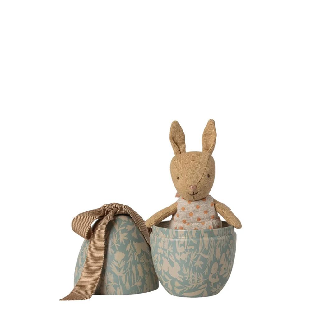 Maileg Osterei aus Metall mit Mikro Knainchen - dusty blue