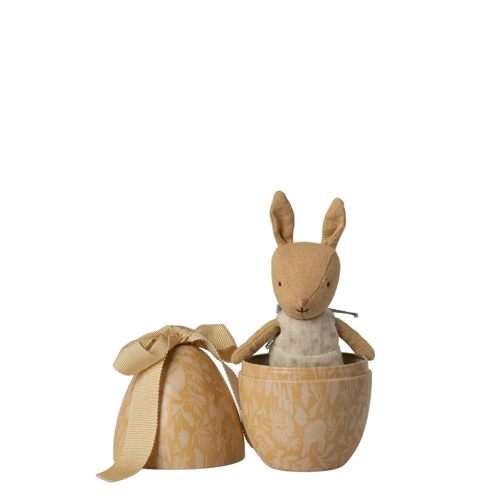 Maileg Osterei aus Metall mit Mikro Knainchen - cremegelb