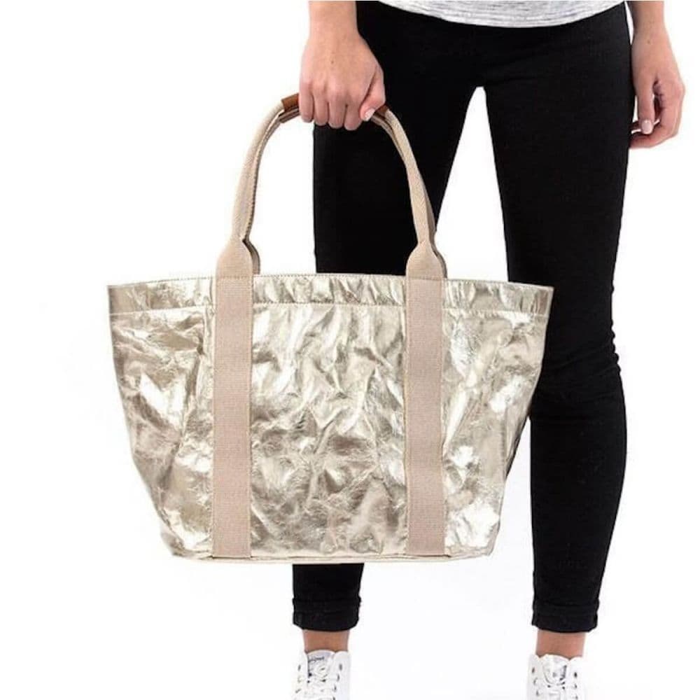 Uashmama GIULIA BAG small metallo platino