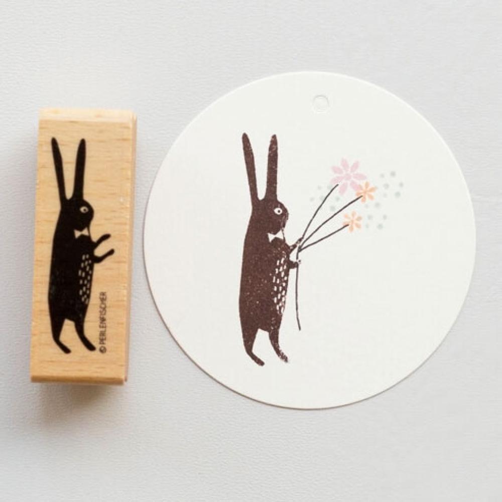 Perlenfischer Stempel Frühling: HASENMANN