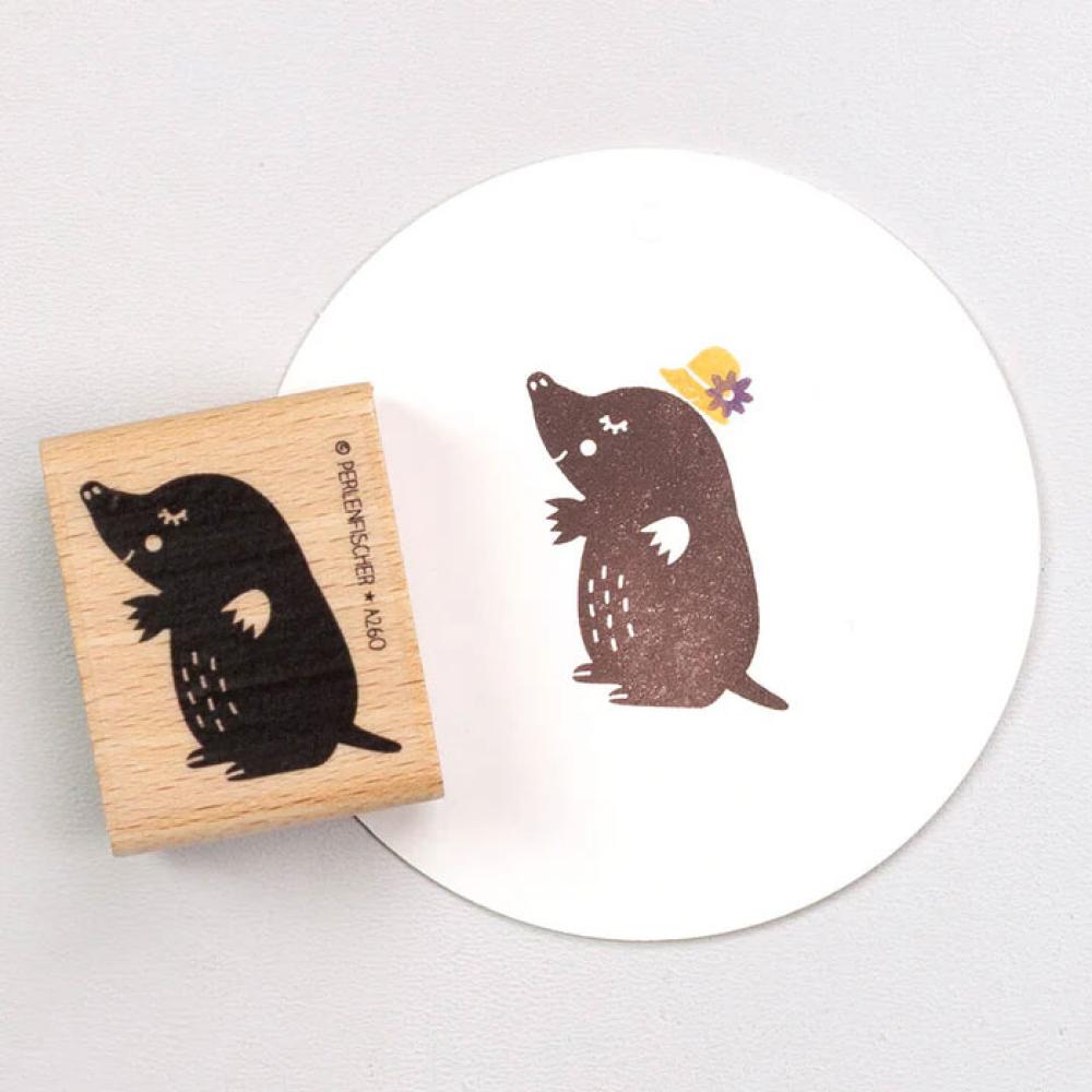 Perlenfischer Stempel Maulwurf Frau