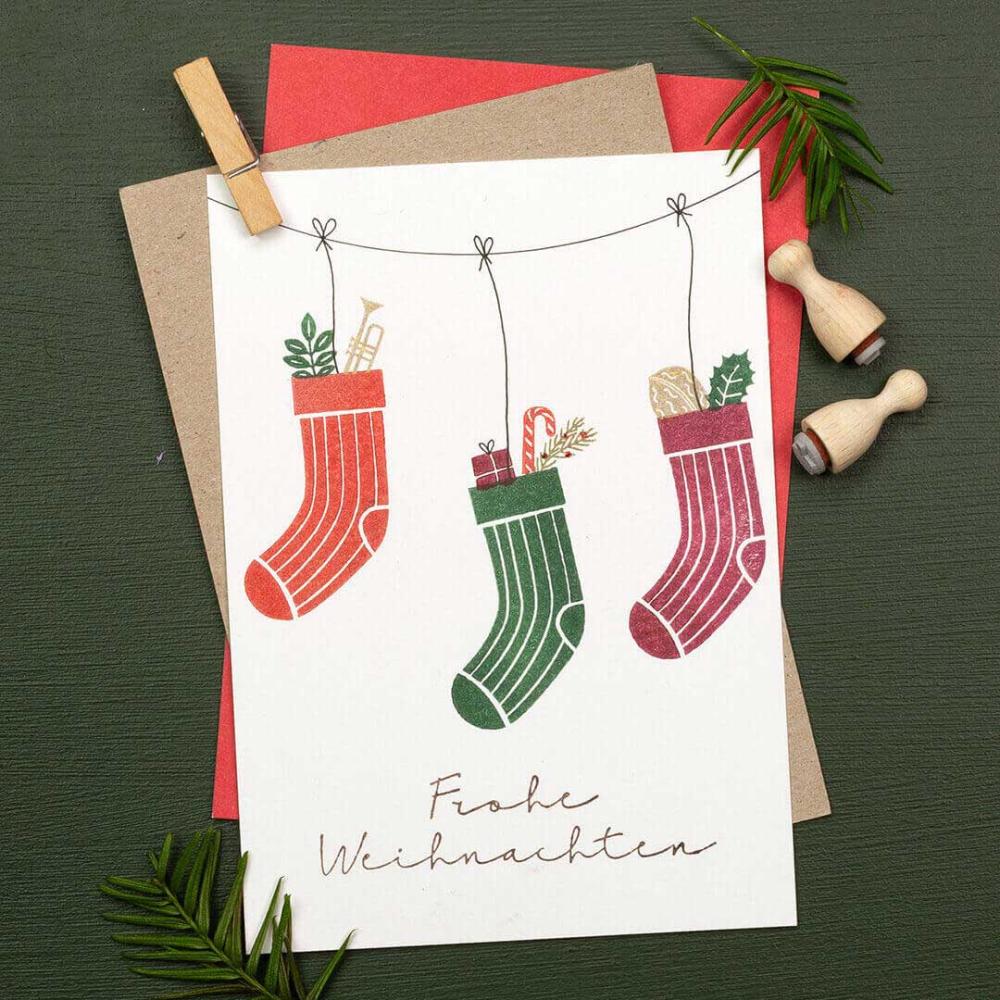 Perlenfischer Stempel Typographie: FROHE WEIHNACHTEN 3