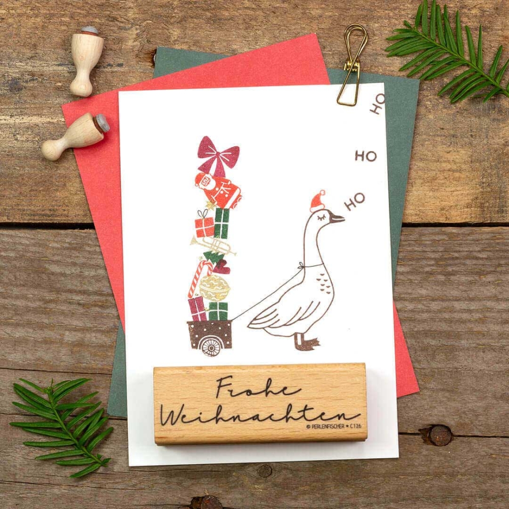 Perlenfischer Stempel Typographie: FROHE WEIHNACHTEN 3