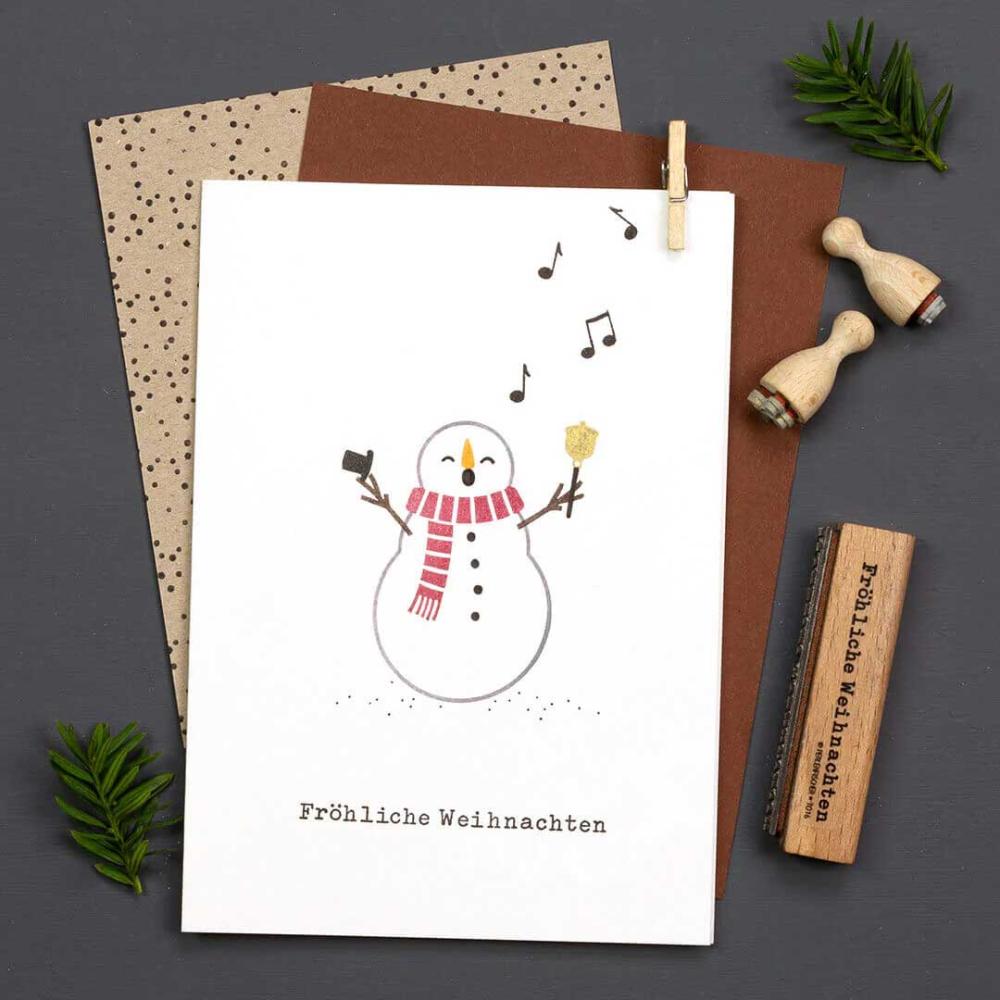 Perlenfischer Stempel Winter: SCHNEEMANN