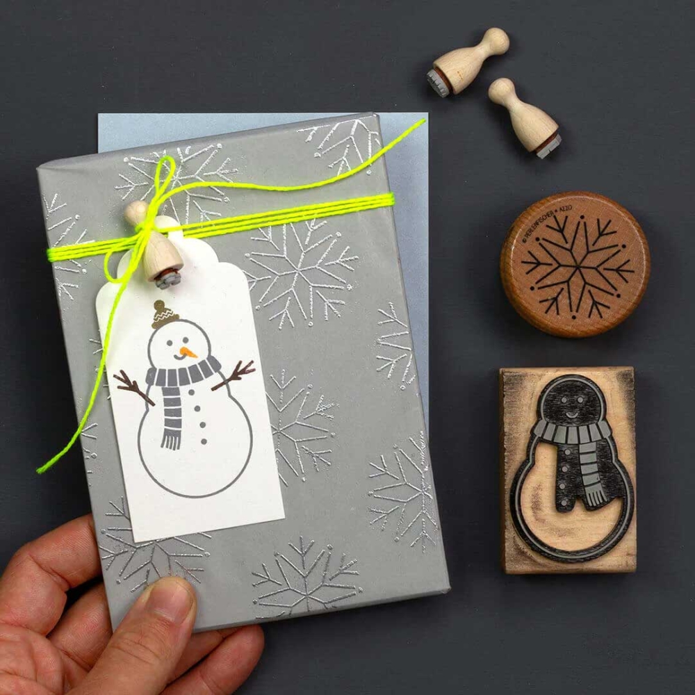 Perlenfischer Stempel Winter: SCHNEEMANN