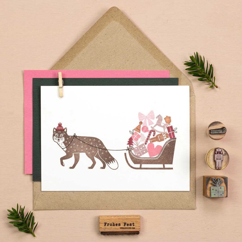 Perlenfischer Stempel Tiere: FUCHS laufend