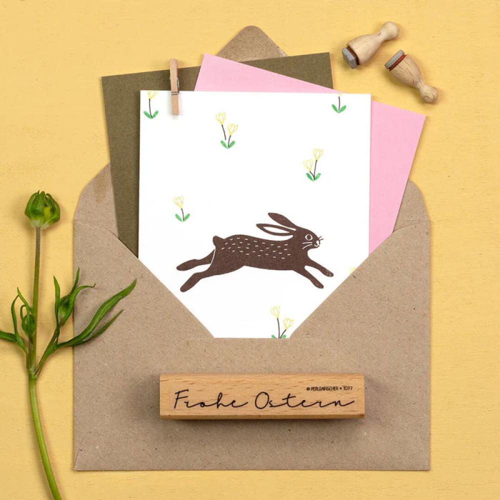 Perlenfischer Stempel Hase Springend