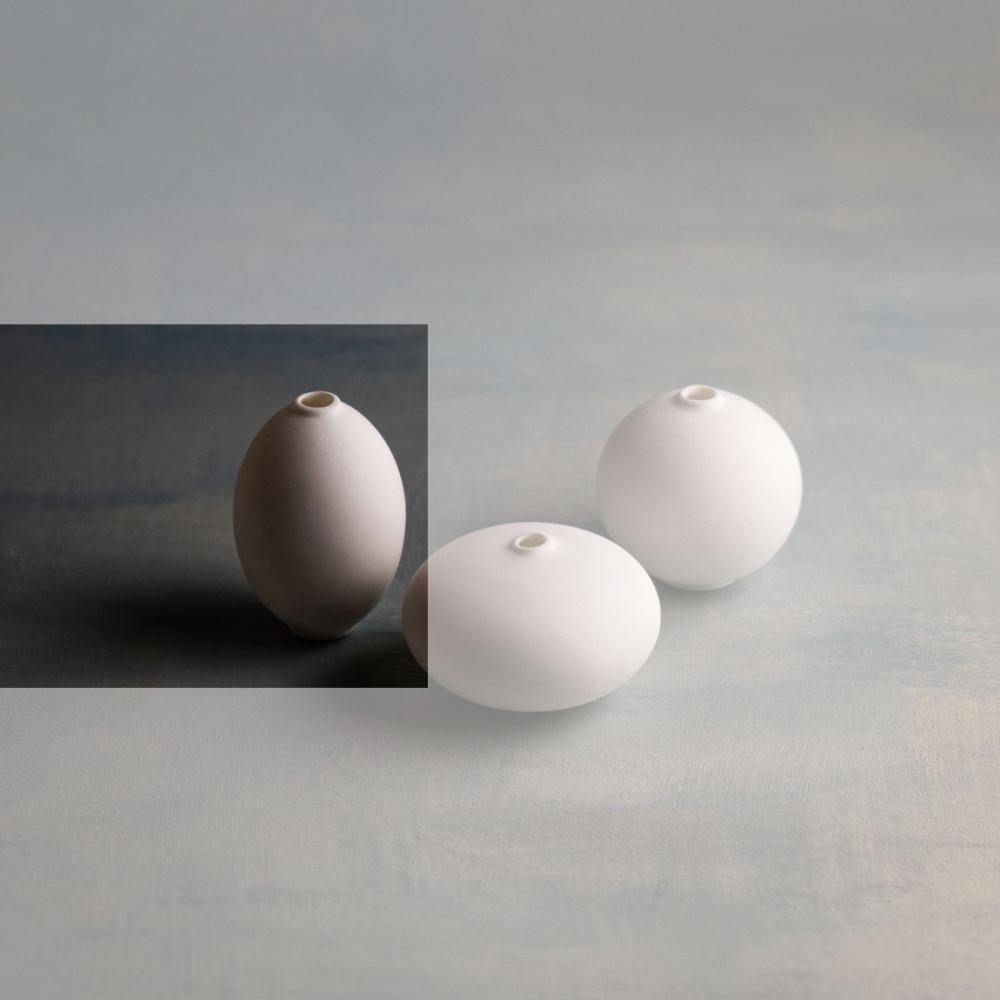 Klatt Objects Vase CHISANA weiß - L CHISANA oval hoch