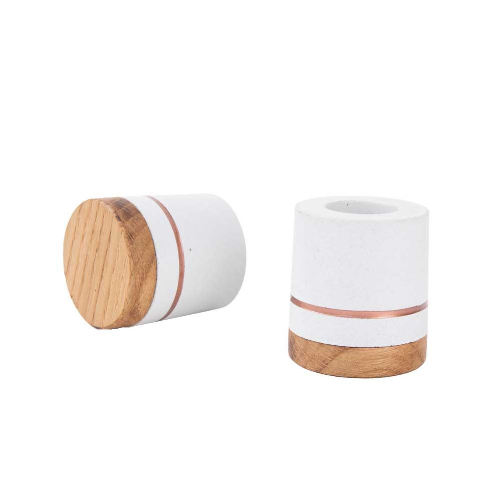 Bannik Design Stabkerzenhalter Beton weiss