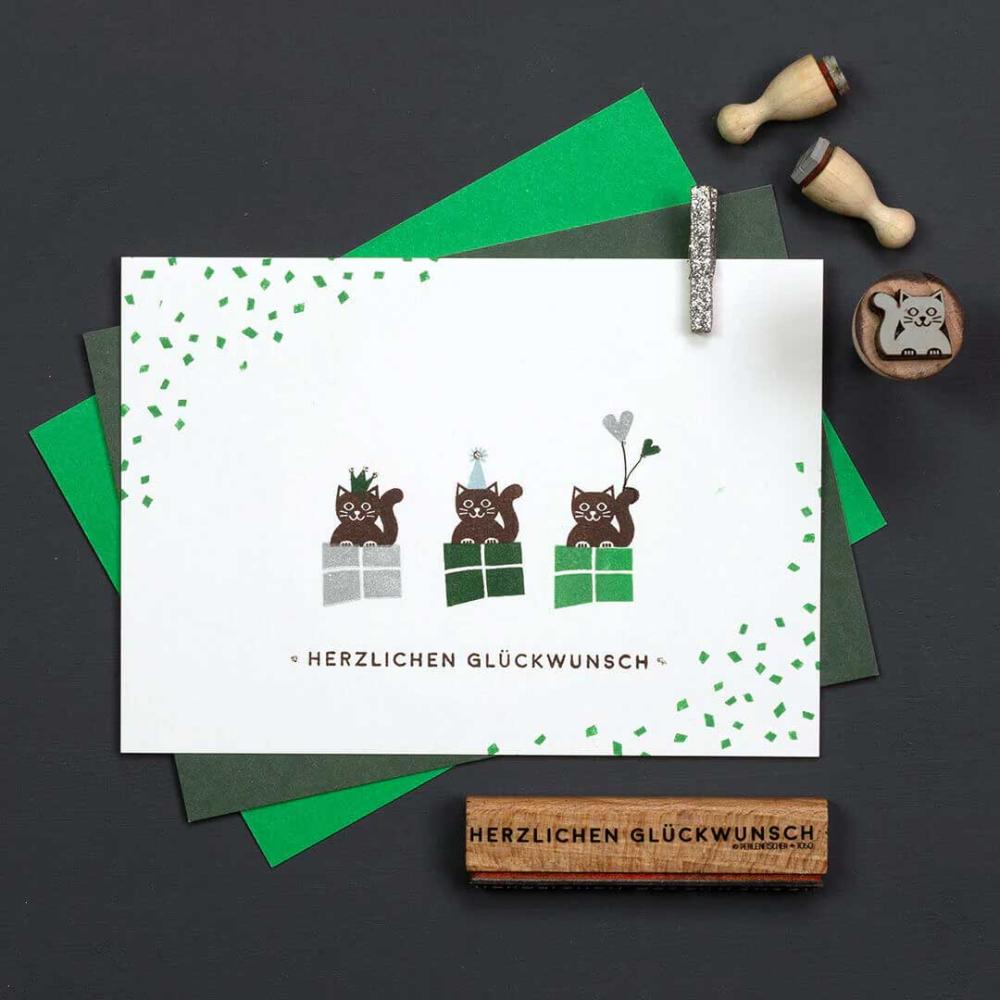 Perlenfischer Stempel Katze klein
