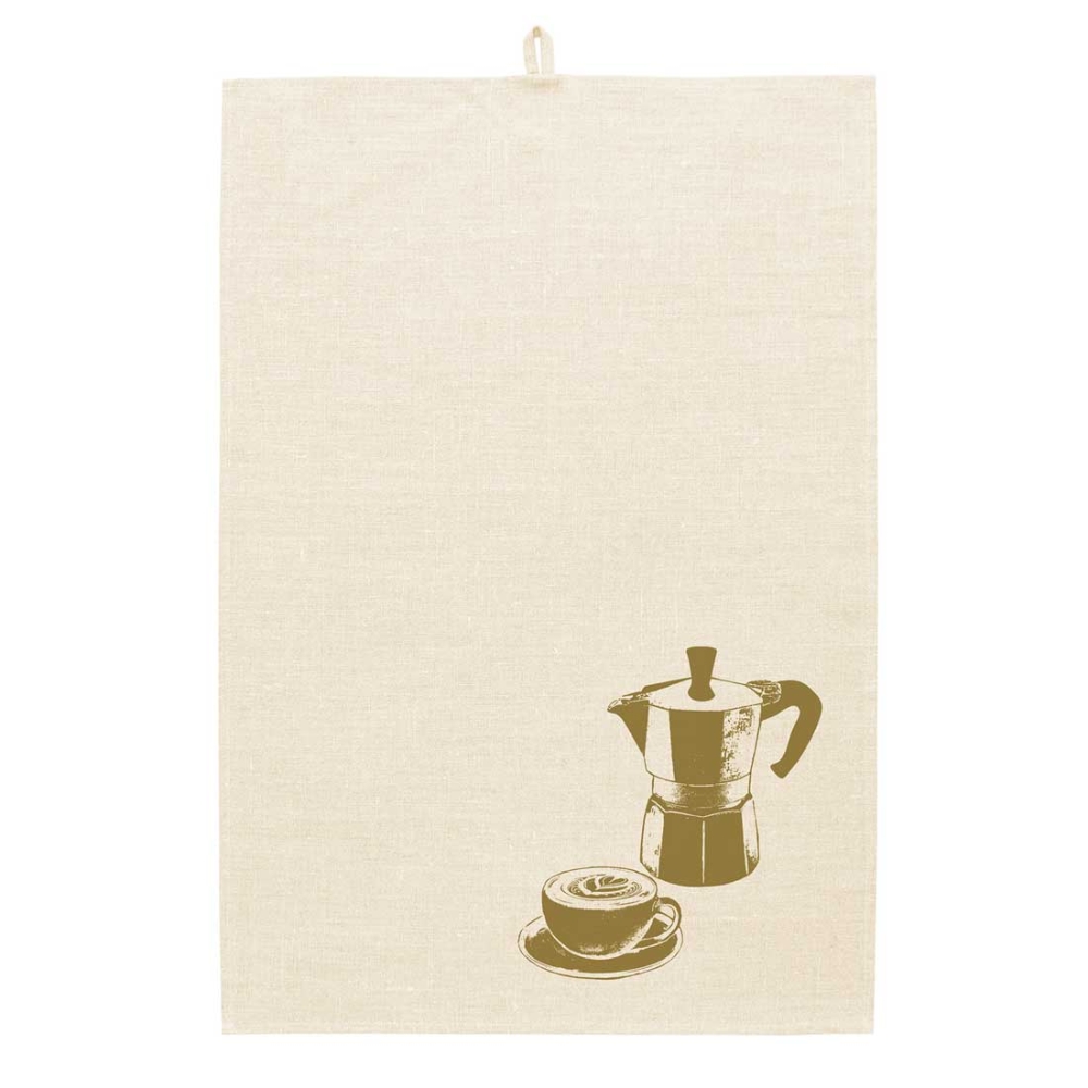 Frohstoff Leinen Geschirrtuch KAFFEE | pine - messing