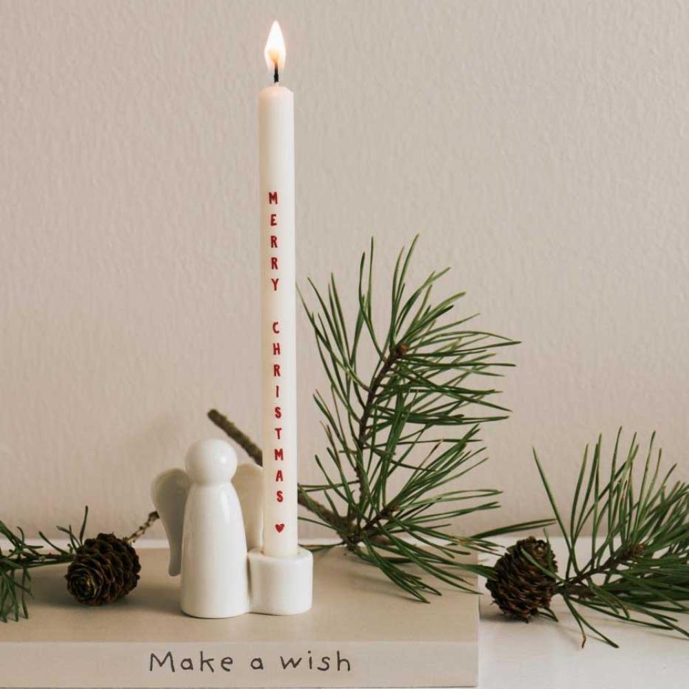 IB Laursen dünne hohe Kerze Merry Christmas